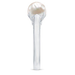 Freshwater Pearl Solitaire with Diamond Ring