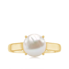 Freshwater Pearl Solitaire with Diamond Ring