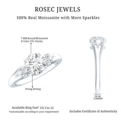 Certified 2 Carat Moissanite Promise Engagement Ring