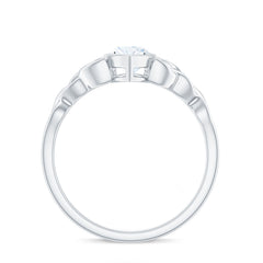 Moissanite 5x10mm Marquise Cut Engagement Ring in Bezel Setting