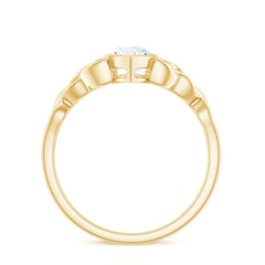 Moissanite 5x10mm Marquise Cut Engagement Ring in Bezel Setting