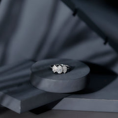 Pear Shaped Moissanite Designer Engagement Ring