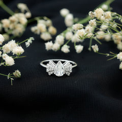 Pear Shaped Moissanite Designer Engagement Ring