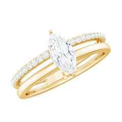 Marquise Cut Moissanite Classic Solitaire Ring