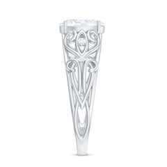 6X8 mm Oval Cut Vintage Inspired Moissanite Filigree Engagement Ring