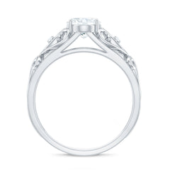 6X8 mm Oval Cut Vintage Inspired Moissanite Filigree Engagement Ring
