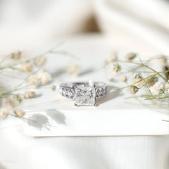 Princess Cut Certified Moissanite Gold Solitaire Engagement Ring