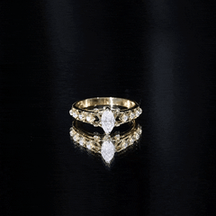 Art Deco Looking Moissanite Marquise Engagement Ring