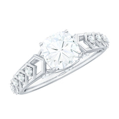 6mm Cushion Cut Certified Moissanite Solitaire Engagement Ring