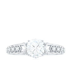 6mm Cushion Cut Certified Moissanite Solitaire Engagement Ring