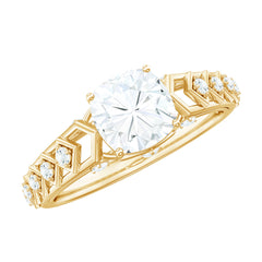 6mm Cushion Cut Certified Moissanite Solitaire Engagement Ring