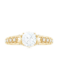 6mm Cushion Cut Certified Moissanite Solitaire Engagement Ring