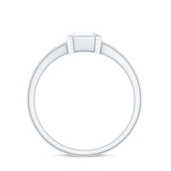 6X8mm Emerald Cut Moissanite Bezel Set Engagement Ring with Split Shank