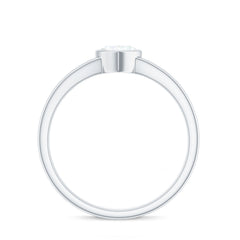 5mm Heart Shape Moissanite Solitaire Ring with Split Shank