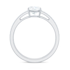 6X6 MM Certified Moissanite Solitaire Double Band Engagement Ring