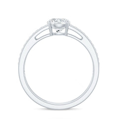 6 mm Round Moissanite Double Band Engagement Ring