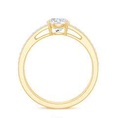 6 mm Round Moissanite Double Band Engagement Ring