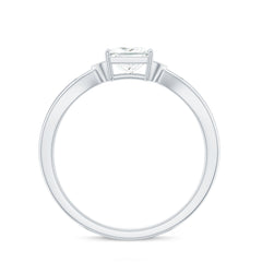 5MM Princess Cut Moissanite Solitaire Promise Ring for Her
