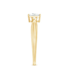 5MM Princess Cut Moissanite Solitaire Promise Ring for Her