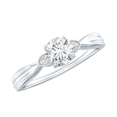 Round Moissanite Solitaire Engagement Ring for Her