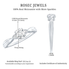 Round Moissanite Solitaire Engagement Ring for Her