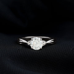 Round Moissanite Solitaire Engagement Ring for Her