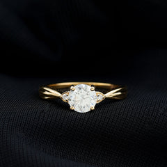 Round Moissanite Solitaire Engagement Ring for Her