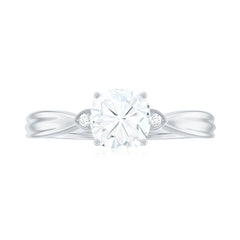 Brilliant Cut 6mm Moissanite Cushion Engagement Ring