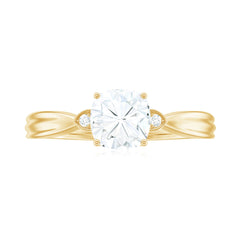 Brilliant Cut 6mm Moissanite Cushion Engagement Ring