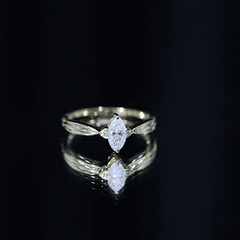 Marquise Cut Moissanite Solitaire Ring