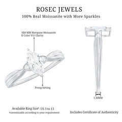 Marquise Cut Moissanite Solitaire Ring