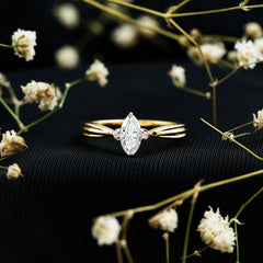 Marquise Cut Moissanite Solitaire Ring