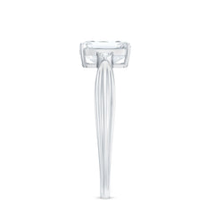 6x8mm Emerald Cut Certified Moissanite Engagement Ring for Women
