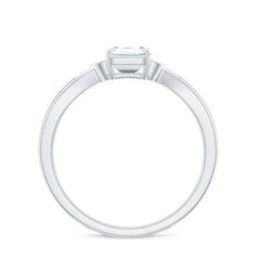 6x8mm Emerald Cut Certified Moissanite Engagement Ring for Women