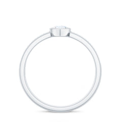 4x8mm Marquise Cut Moissanite Engagement Ring in Bezel Setting