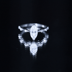 Large Marquise Cut Moissanite Solitaire Engagement Ring