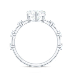 8mm Heart Shaped Moissanite Engagement Ring for Women