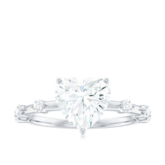 8mm Heart Shaped Moissanite Engagement Ring for Women