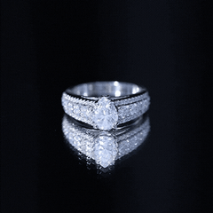 6X8 MM Pear Shape Moissanite Vintage Inspired Engagement Ring