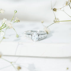 6X8 MM Pear Shape Moissanite Vintage Inspired Engagement Ring