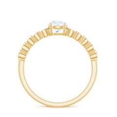 Certified 5 MM Round Moissanite Engagement Ring with Side Stones