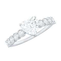 7mm Heart Shape Certified Moissanite Solitaire Engagement Ring