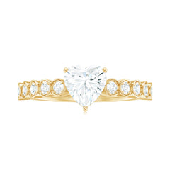7mm Heart Shape Certified Moissanite Solitaire Engagement Ring