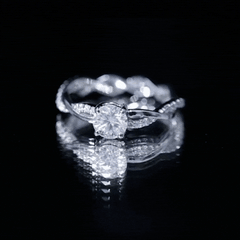 Round Cut Moissanite Braided Engagement Ring