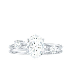 6X8mm Oval Cut Certified Moissanite Solitaire Engagement Ring