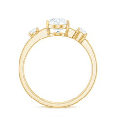 6X8mm Oval Cut Certified Moissanite Solitaire Engagement Ring
