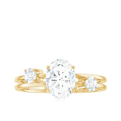 6X8mm Oval Cut Certified Moissanite Solitaire Engagement Ring