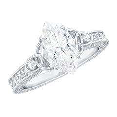 Antique Style Moissanite Celtic Knot Engagement Ring