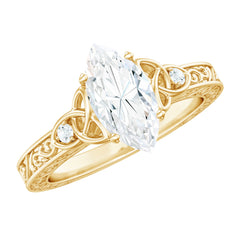 Antique Style Moissanite Celtic Knot Engagement Ring