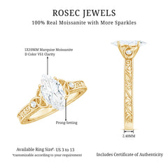 Antique Style Moissanite Celtic Knot Engagement Ring